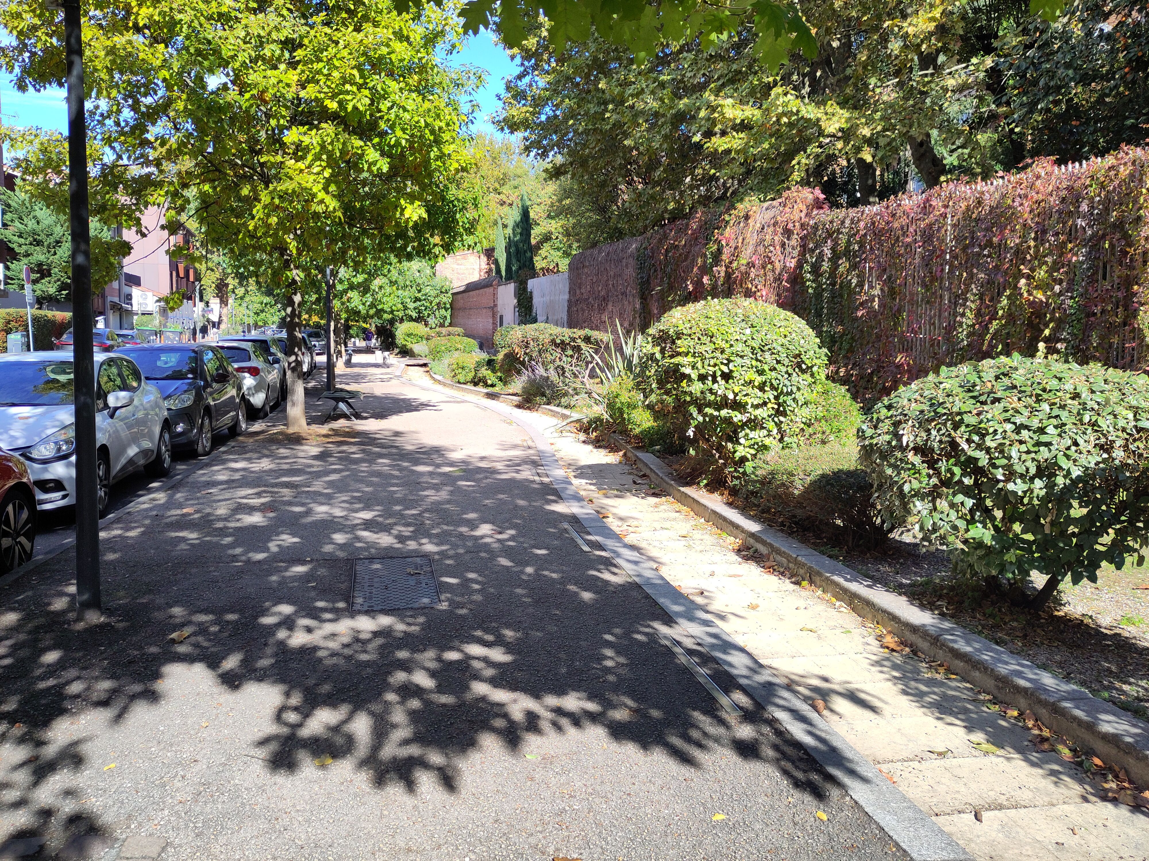 Path with small dry canal on right.